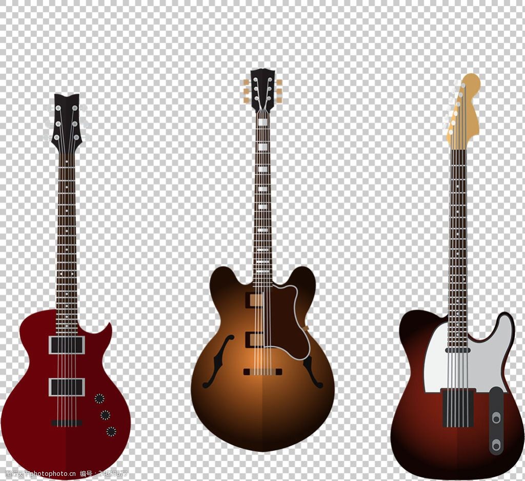 手绘写实吉他插图免抠png透明图层素材