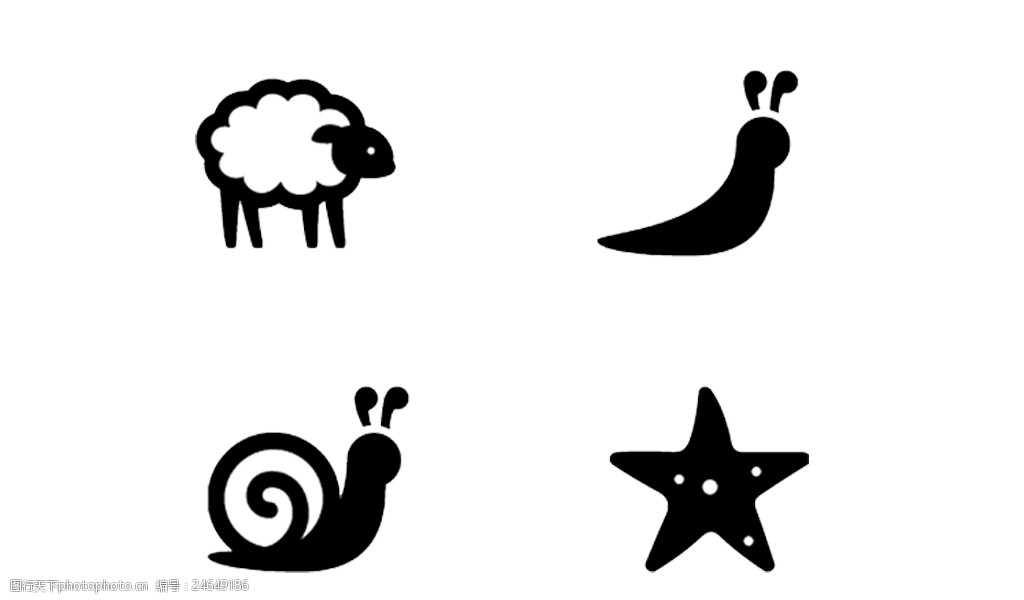 扁平化动物图标素材