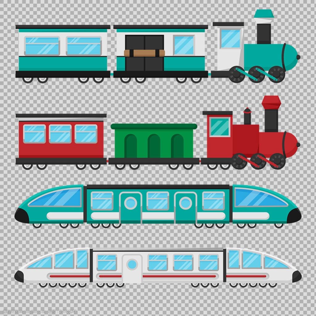 卡通風格火車插圖免摳png透明圖層素材