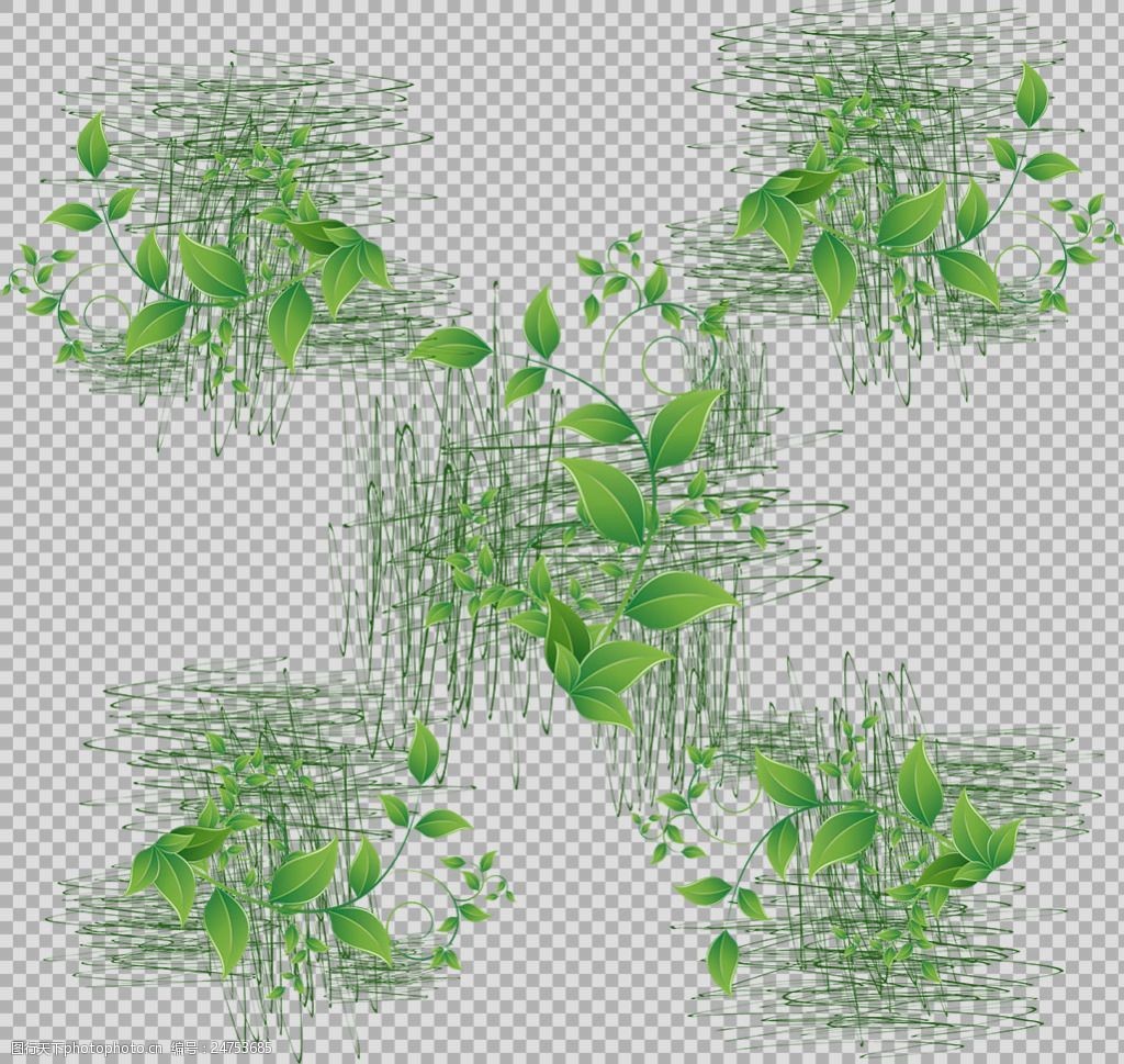 手绘创意叶子插画免抠png透明图层素材