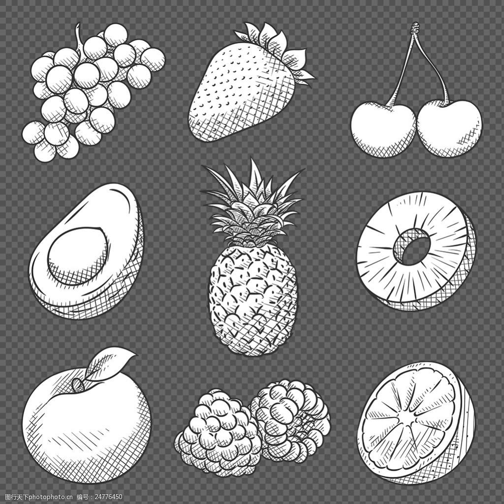 食物水果黑白線條桃子PSD圖案素材免費下載 - 尺寸2000 × 2000px - 圖形ID401693353 - Lovepik