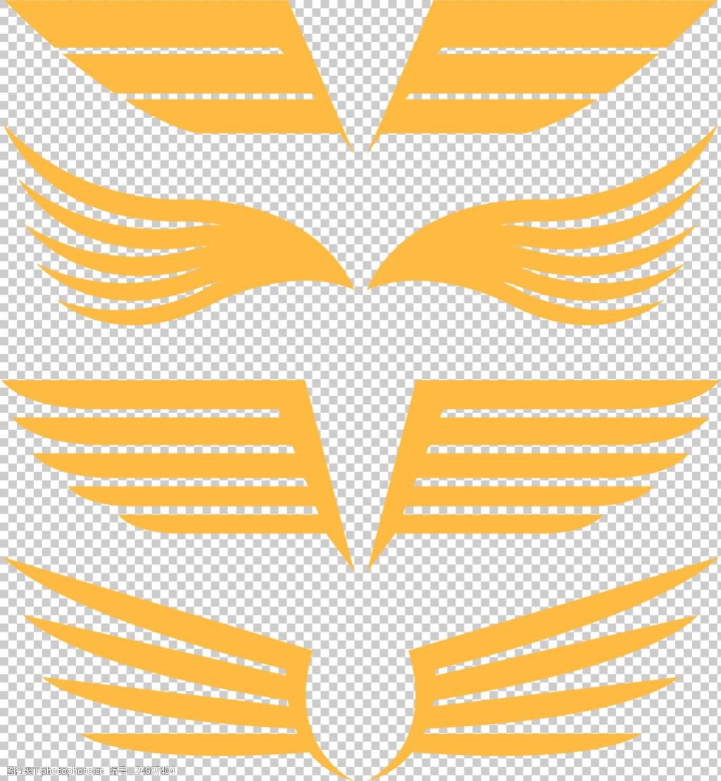 抽象橙色翅膀插图免抠png透明图层素材