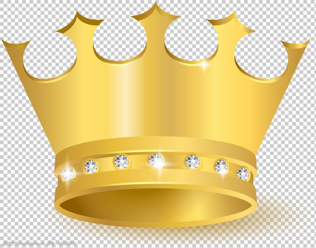 写实金色皇冠免抠png透明图层素材