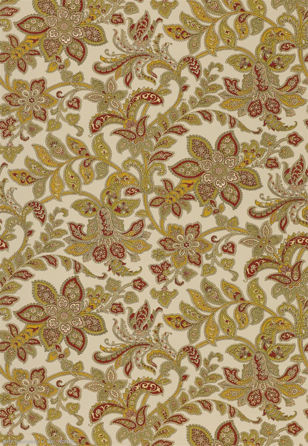 金色花朵布纹壁纸图片