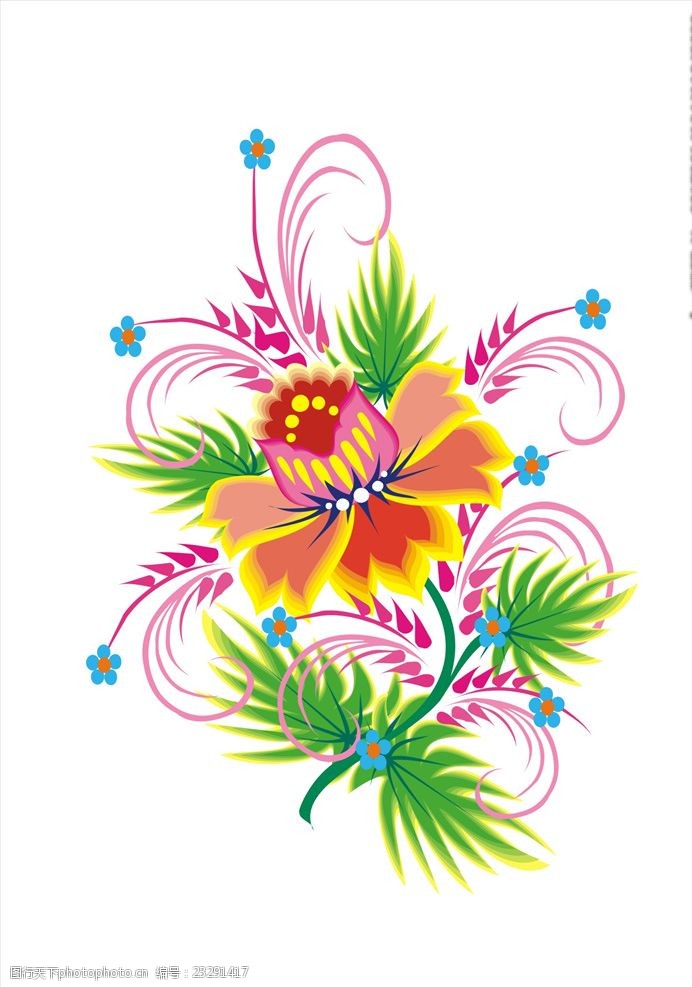 花朵花卉矢量图下载
