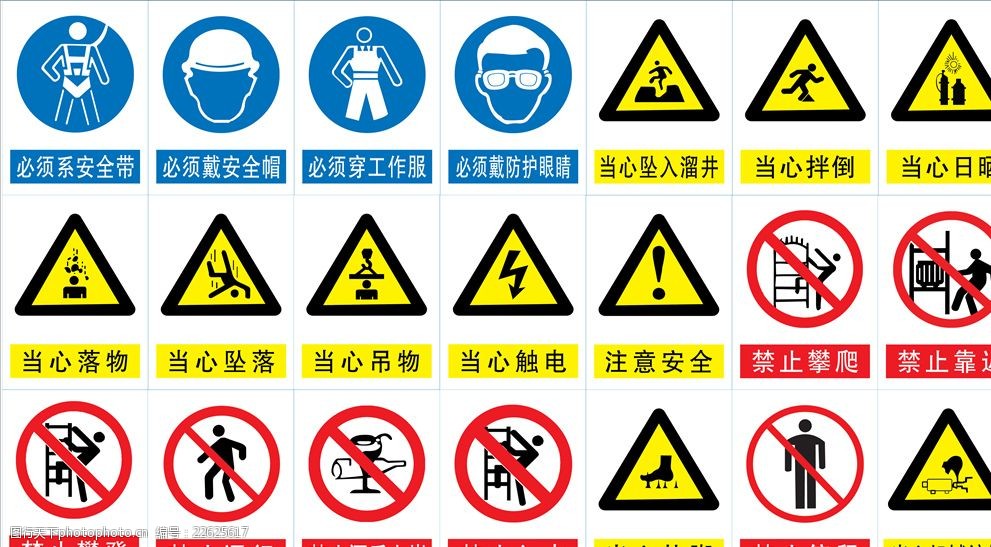 工地厂房安全标识禁止标识警告标