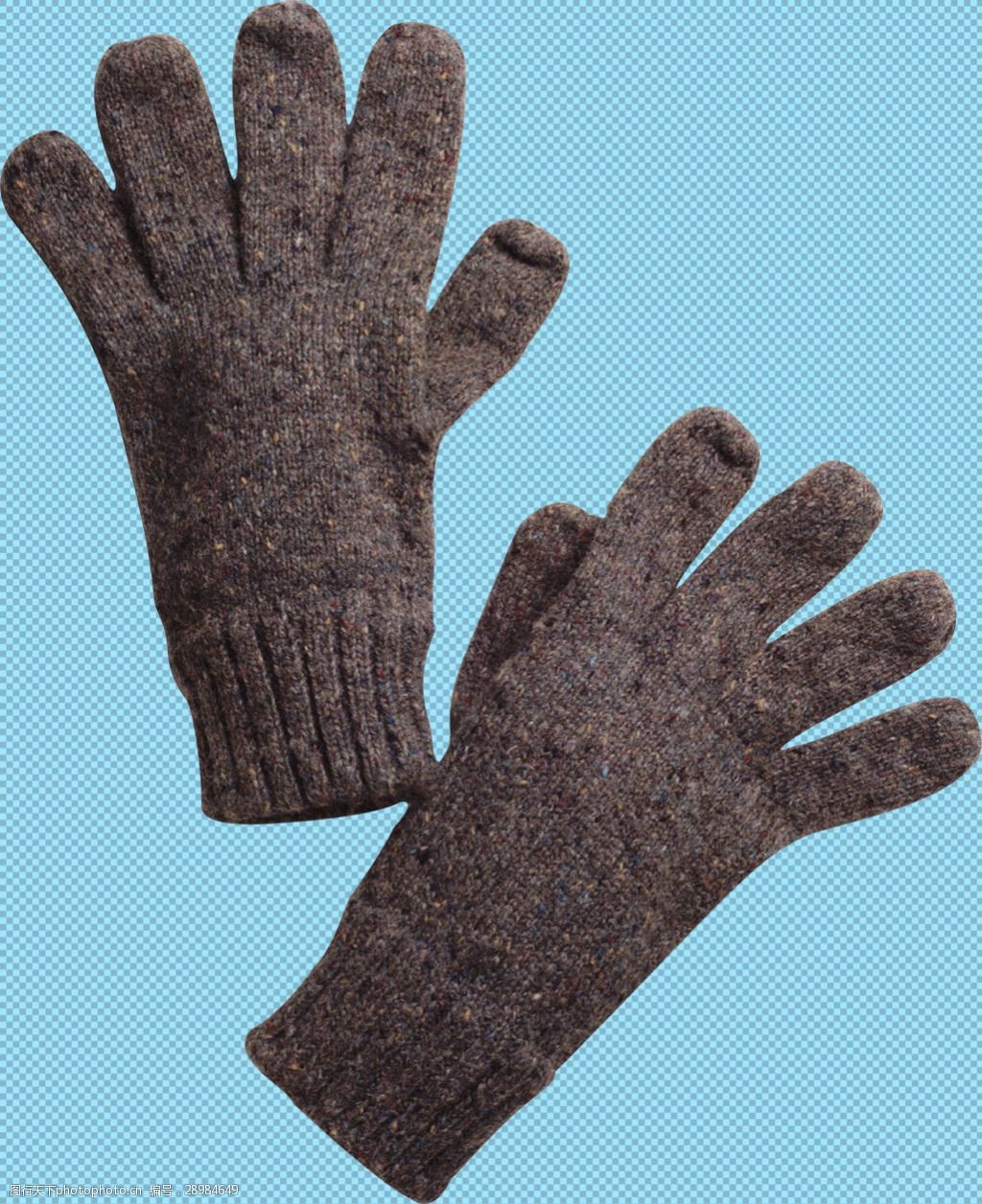 纯棉黑色手套免抠png透明图层素材