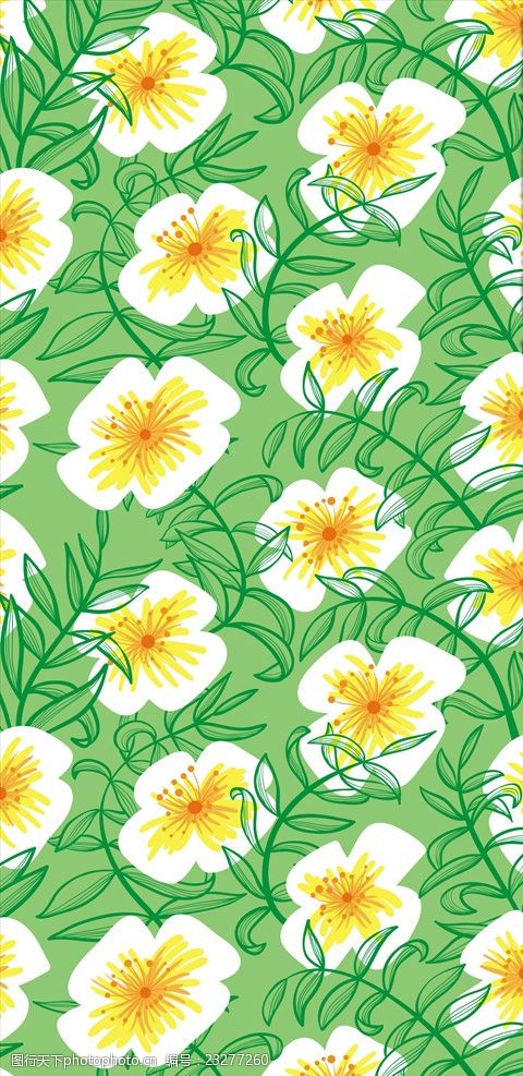 植物花朵花卉四方连续底纹