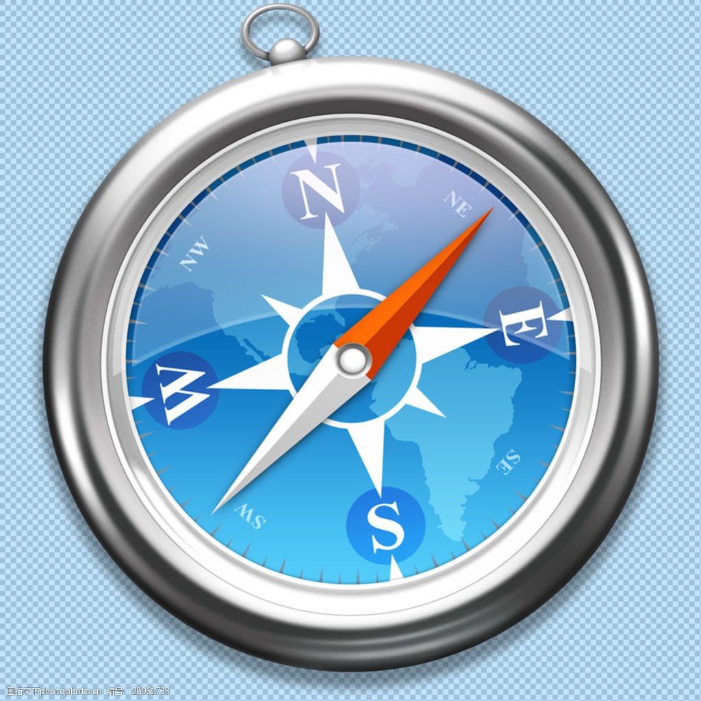 闪亮蓝色背景指南针免抠png透明素材
