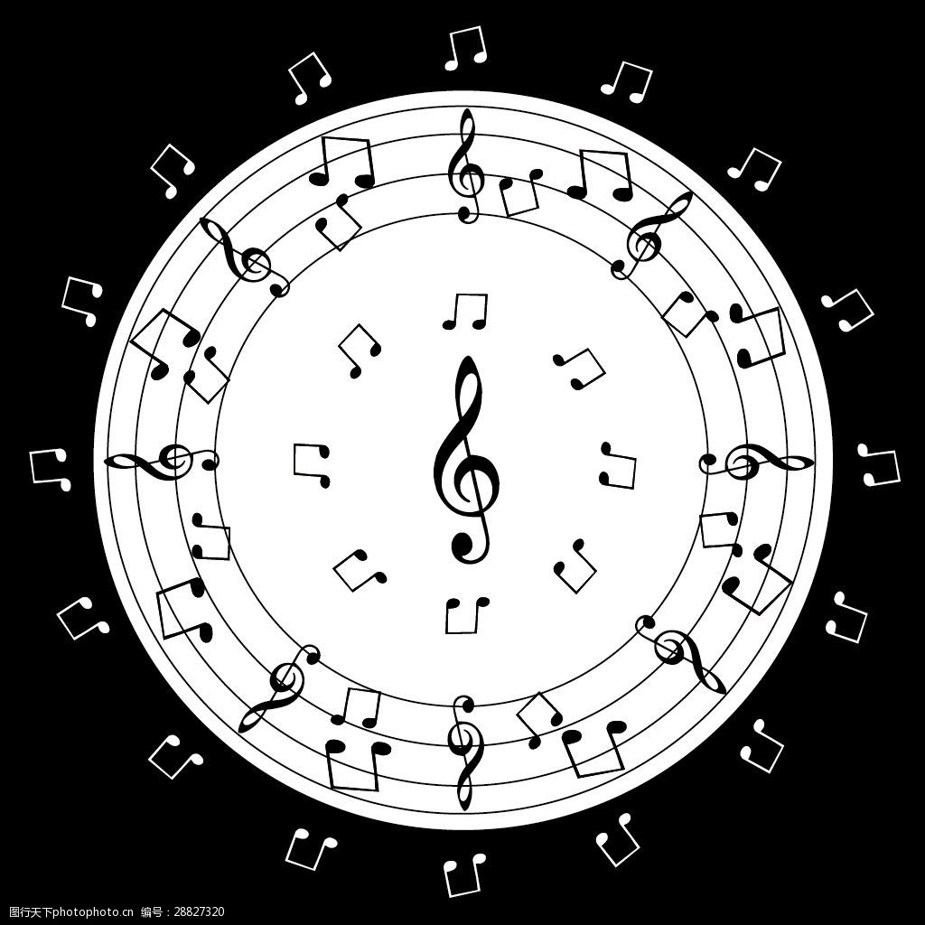 简约黑白音符元素