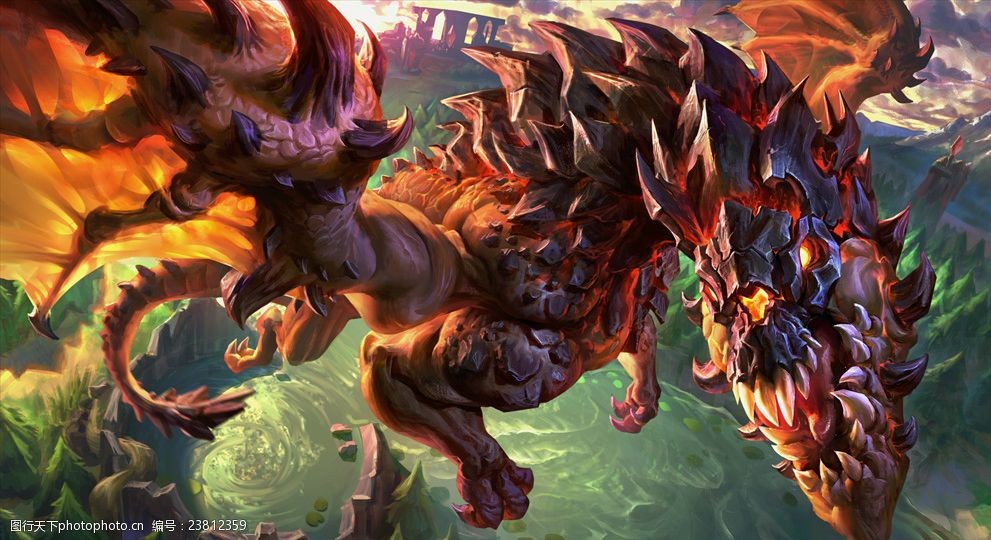 lol英雄联盟游戏小龙原画