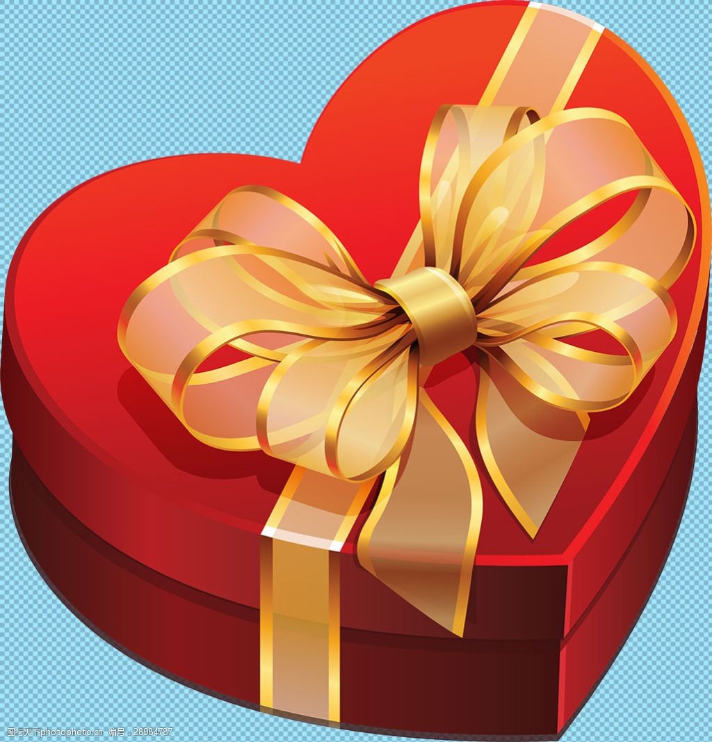 精致红色礼品盒免抠png透明图层素材