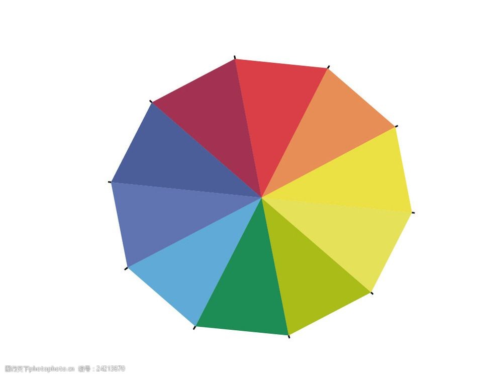 彩虹伞十骨伞广告伞矢量