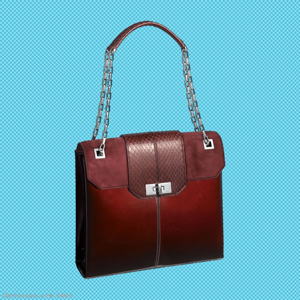 红色真皮女士包免抠png透明图层素材
