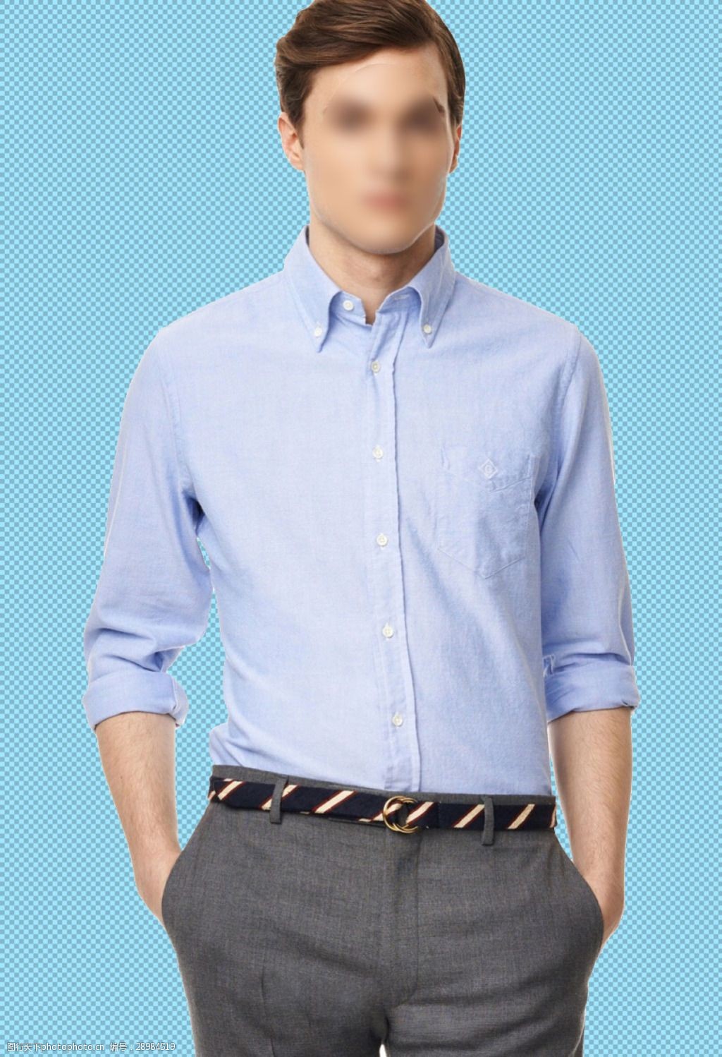 浅蓝色正式衬衫免抠png透明图层素材