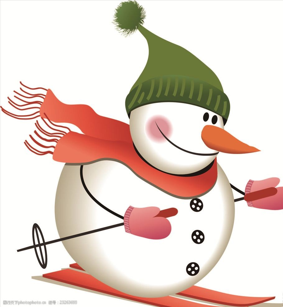 卡通雪人矢量图下载