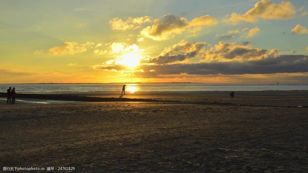 夕陽海灘視頻素材