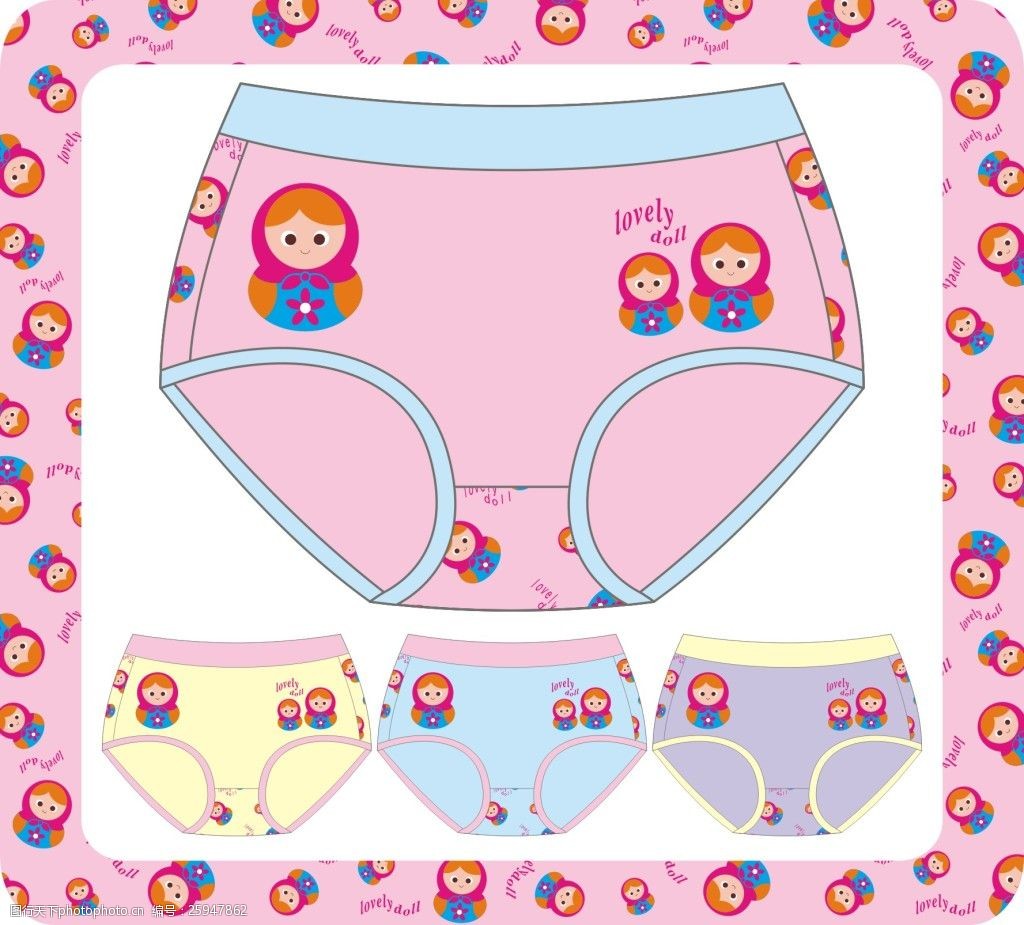 关键词:套娃元素内裤设计 卡通 可爱 俄罗斯套娃 cdr矢量图案 儿童