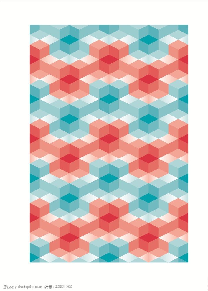 立方体方块四方连续底纹