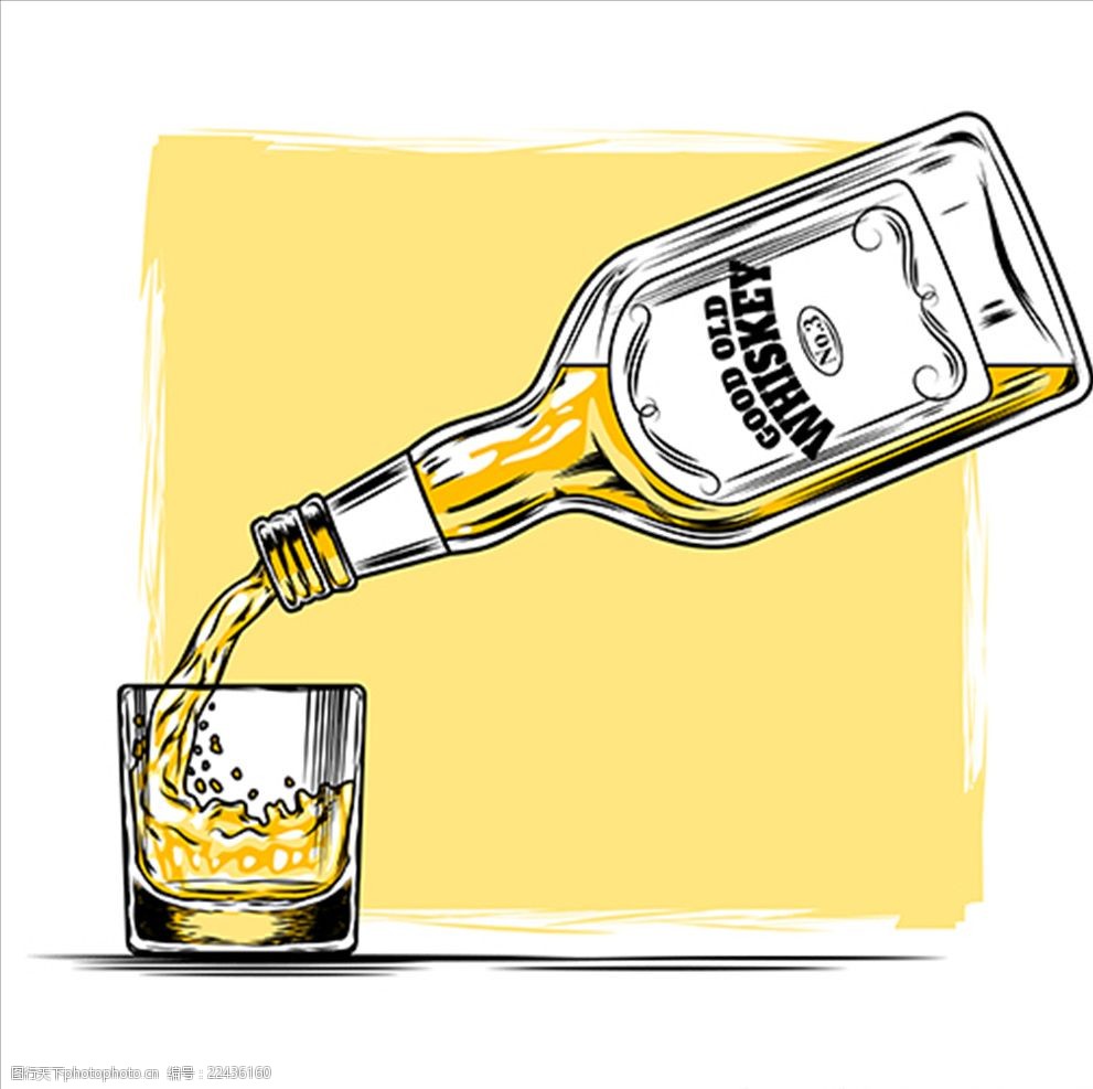 威士忌玻璃酒瓶和杯子