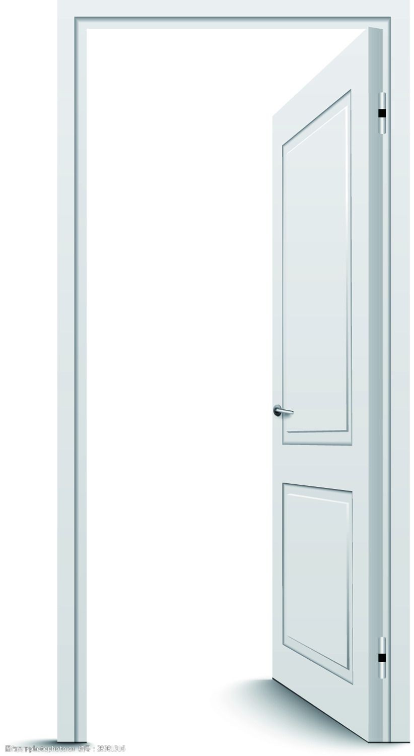 卡通矢量白色门