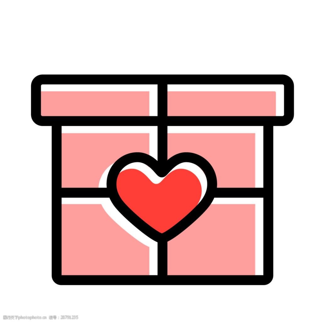 粉色爱心包装礼品盒素材图片