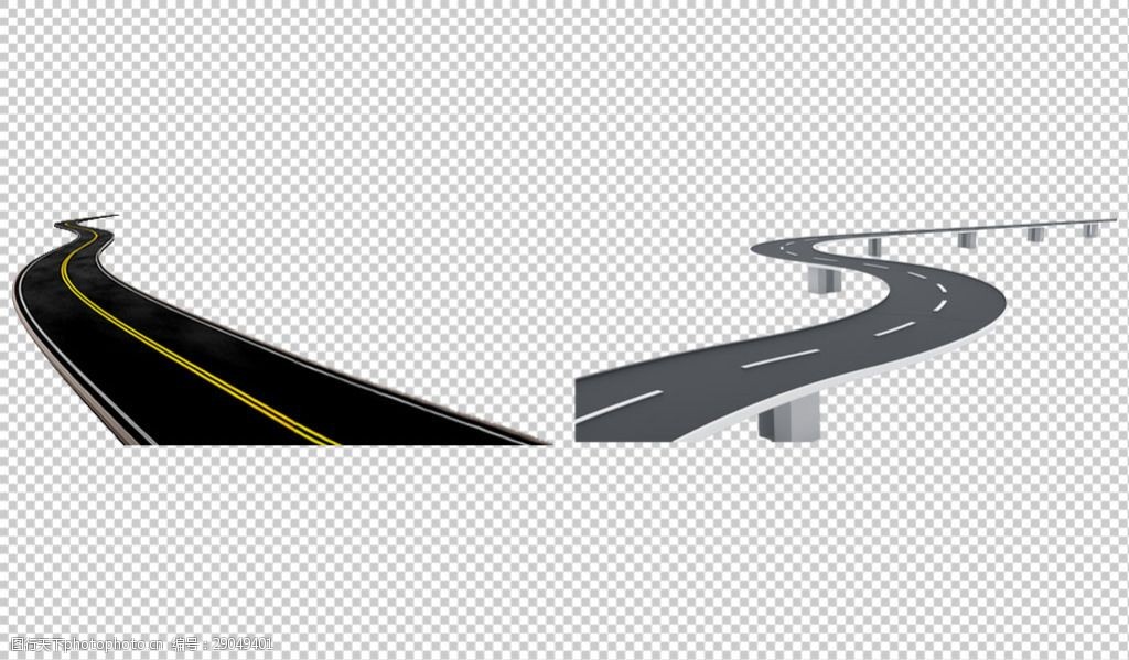 高速公路图片免抠png透明图层素材