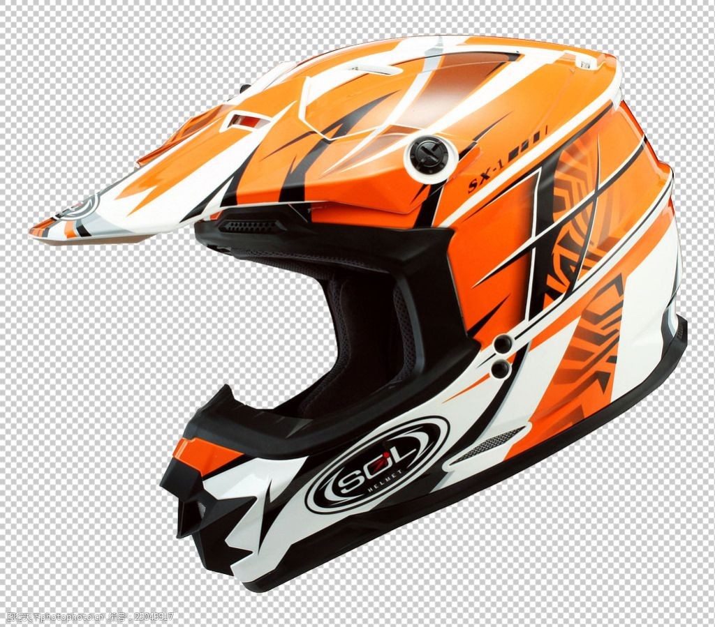 时尚橙色自行车头盔免抠png透明图层素材