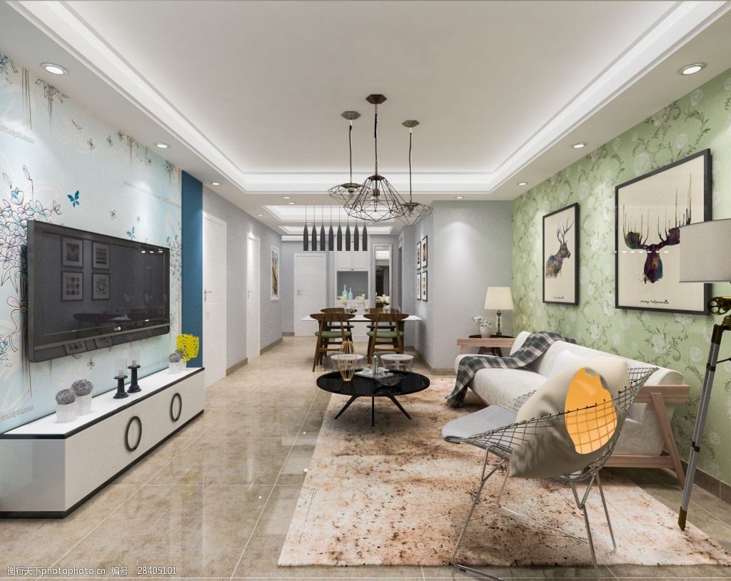 客厅模型 现代客厅 客厅3d模型 客厅3dmax模型 简约壁纸 简约效果图