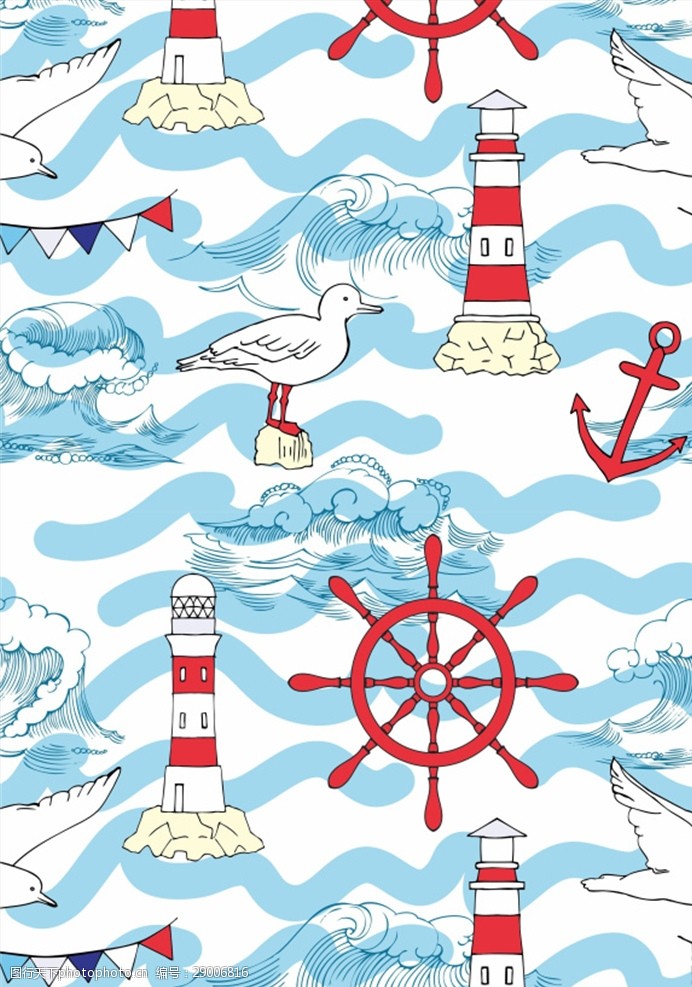海洋印花素材