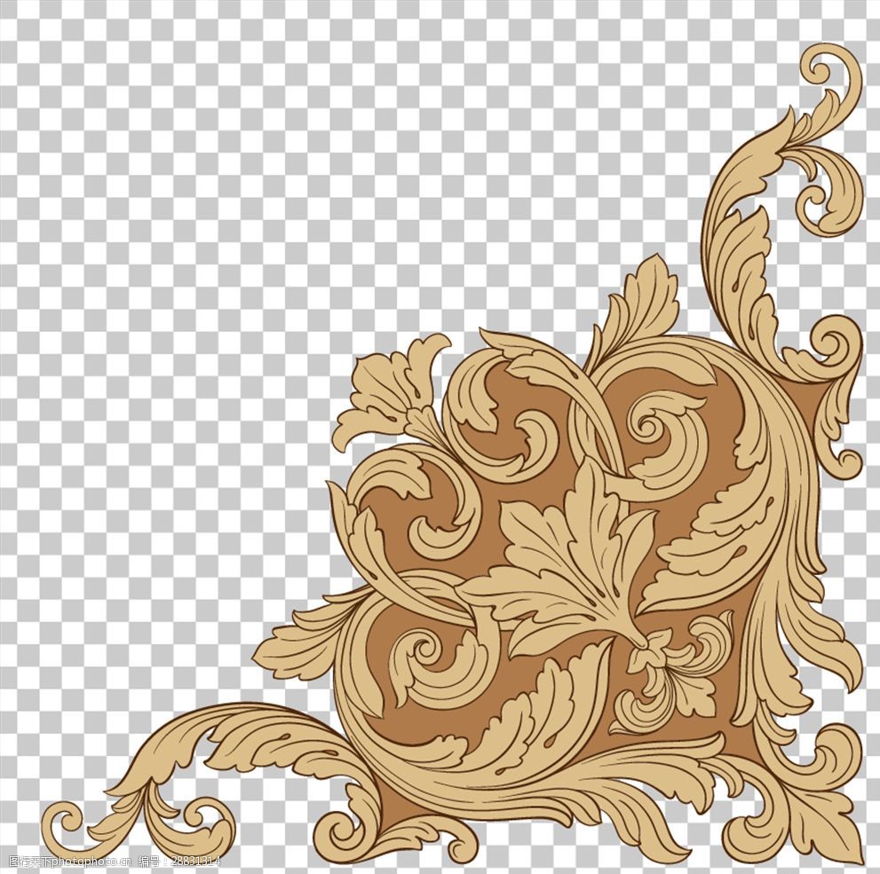高档复古边角花纹装饰矢量素材图片-图行天下图库