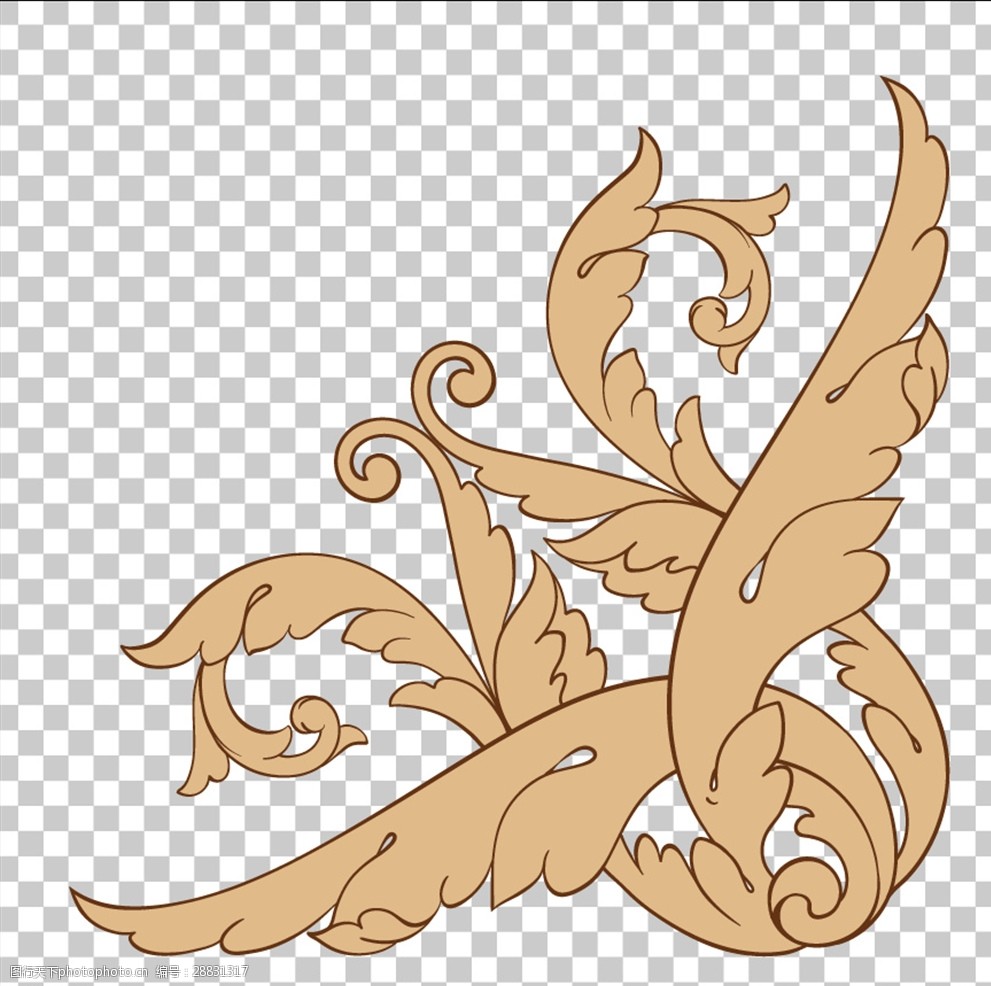 异域风花纹边框边角装饰矢量素材