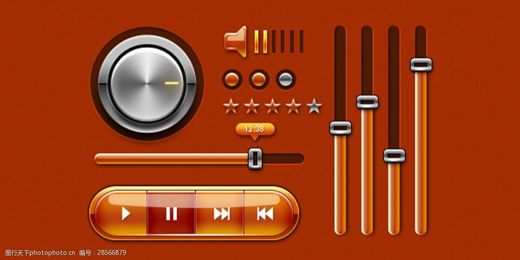音樂視頻播放器按鈕進度條素材