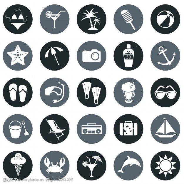海滩上的图标