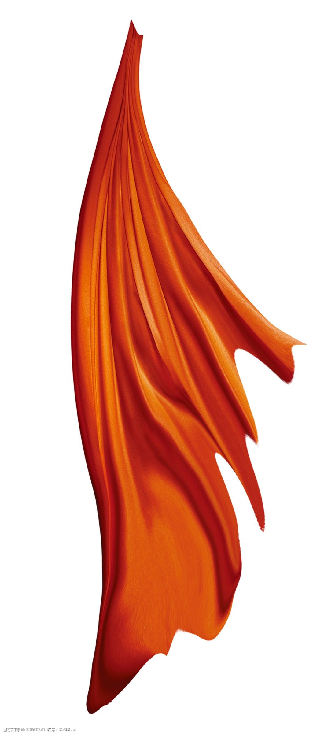 红色飘起的旗帜png元素素材