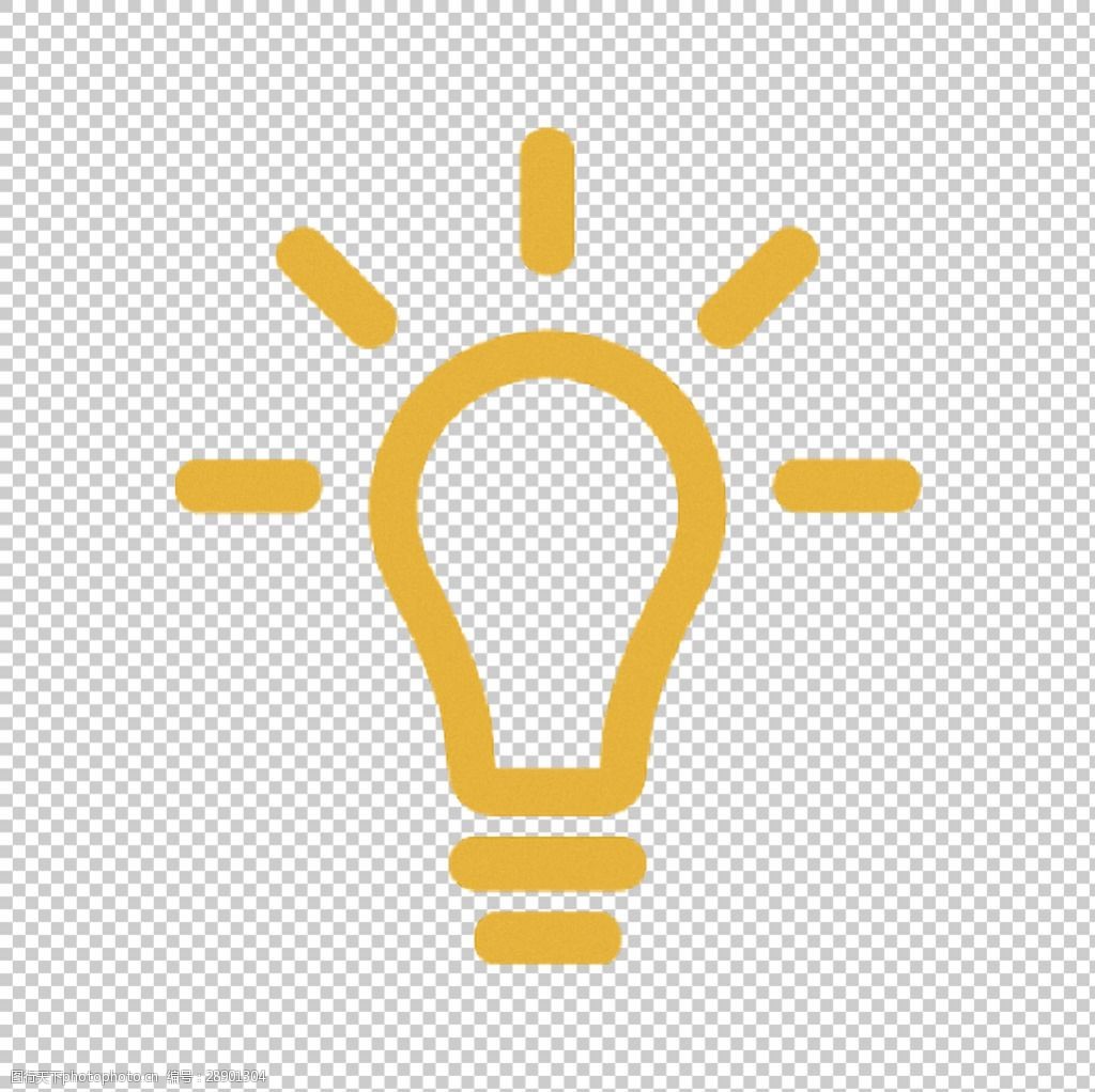 橙色灯泡图标免抠png透明图层素材