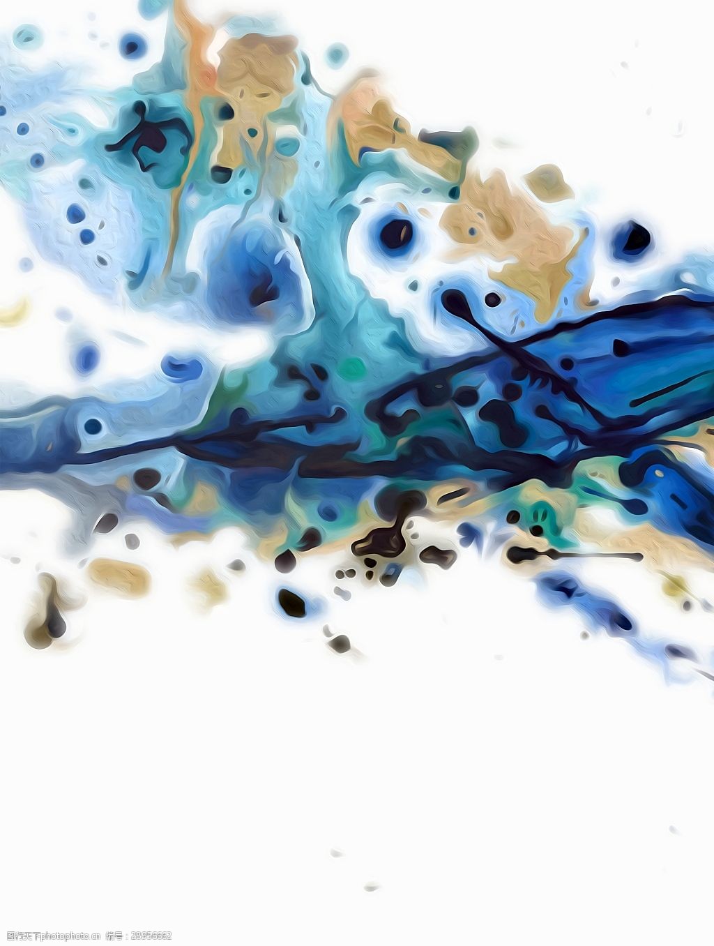 手绘彩绘彩色水墨水彩装饰画