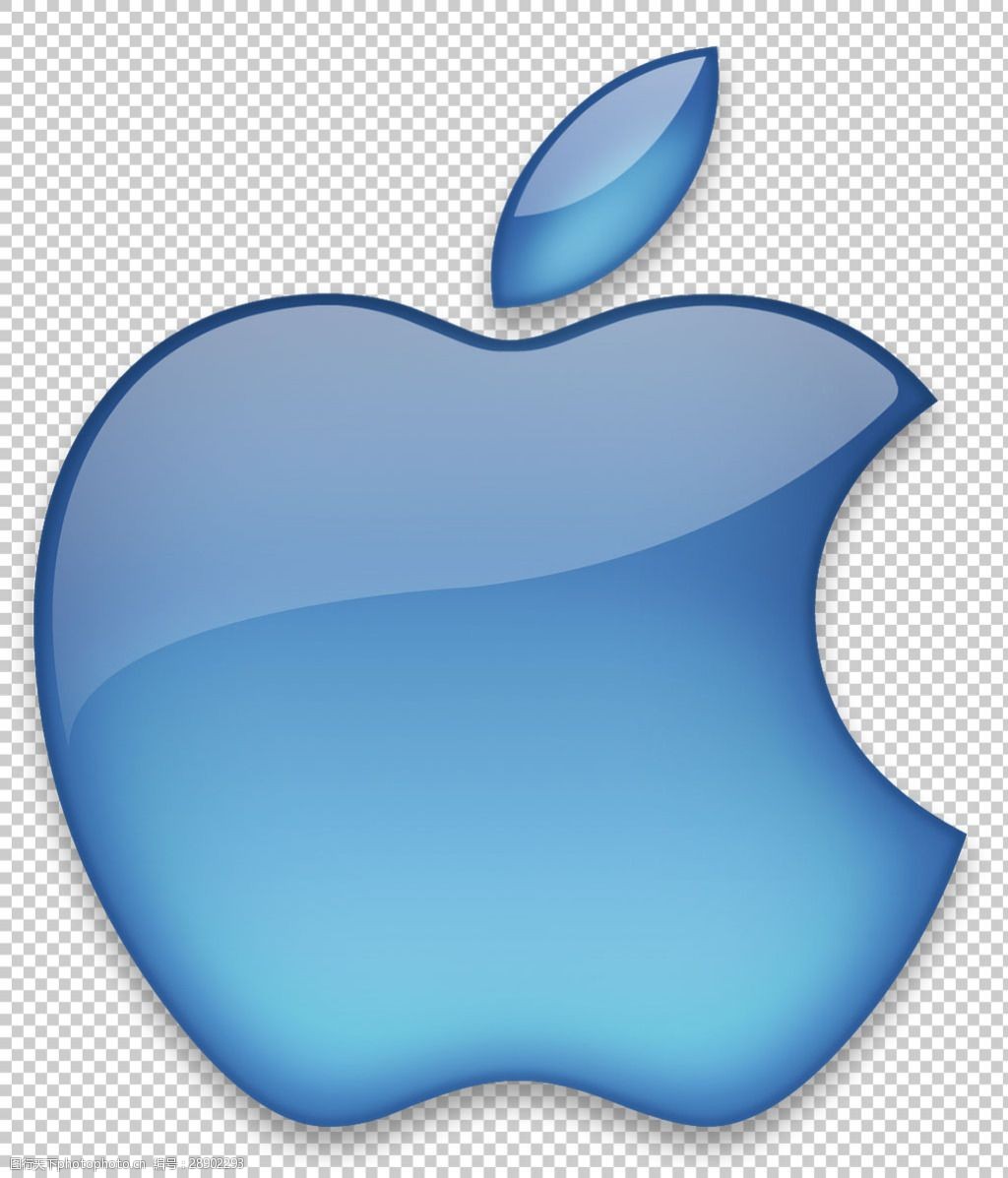 蓝色苹果logo壁纸图片