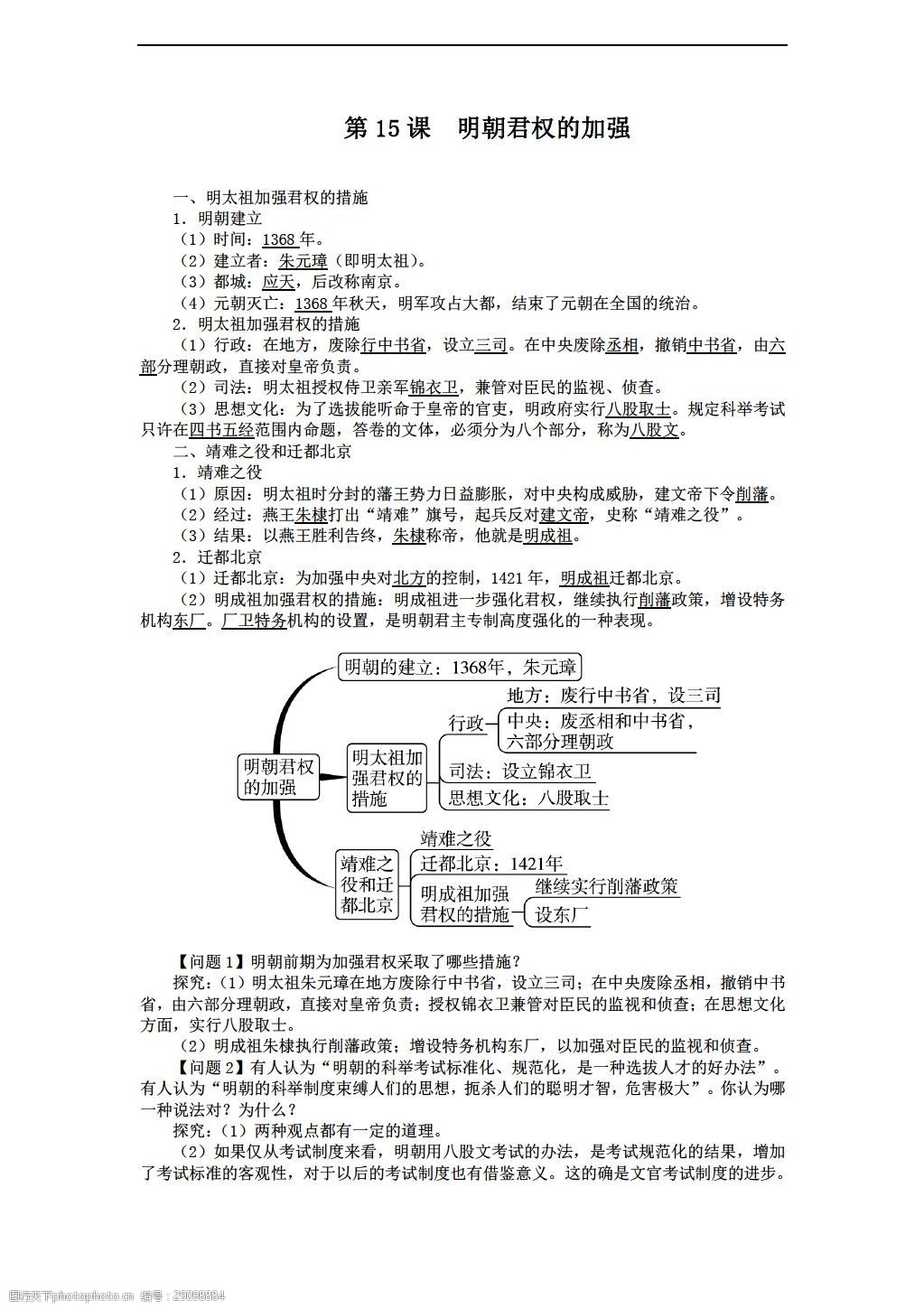 贞观之治思维导图清晰图片