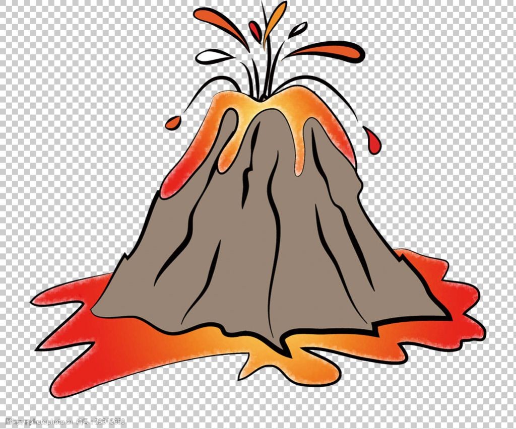 火山怎么画好看又简单图片