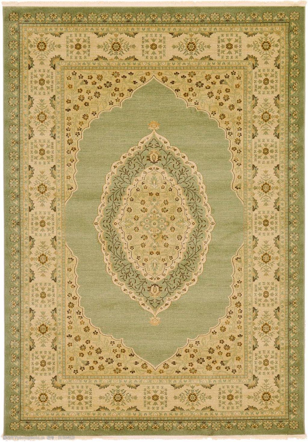 青色古典图案地毯贴图素材